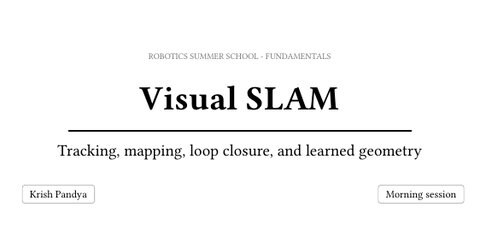 Title slide of the Visual SLAM lecture
